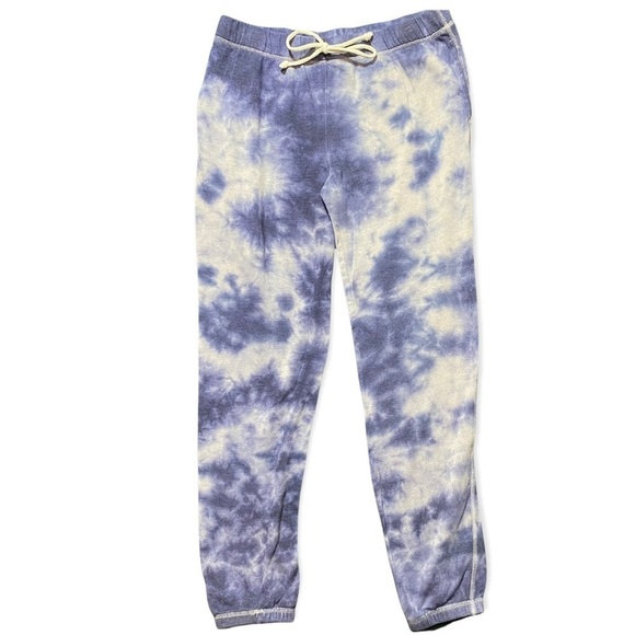 SO Pants - SO Perfectly Soft Perfect Crop Jogger Blue & White Tie Dye Size Small